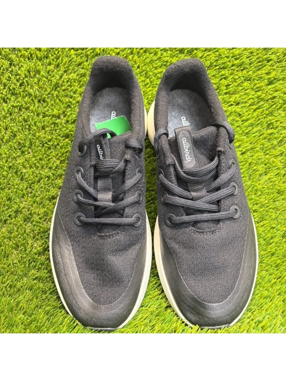 Allbirds Wool Runner Protect Mens Size 9.5 Black White Running Shoes Sneakers